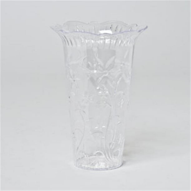 Ddi 15123 Vase Plastic Crystal Cut Clear, Pack of 24