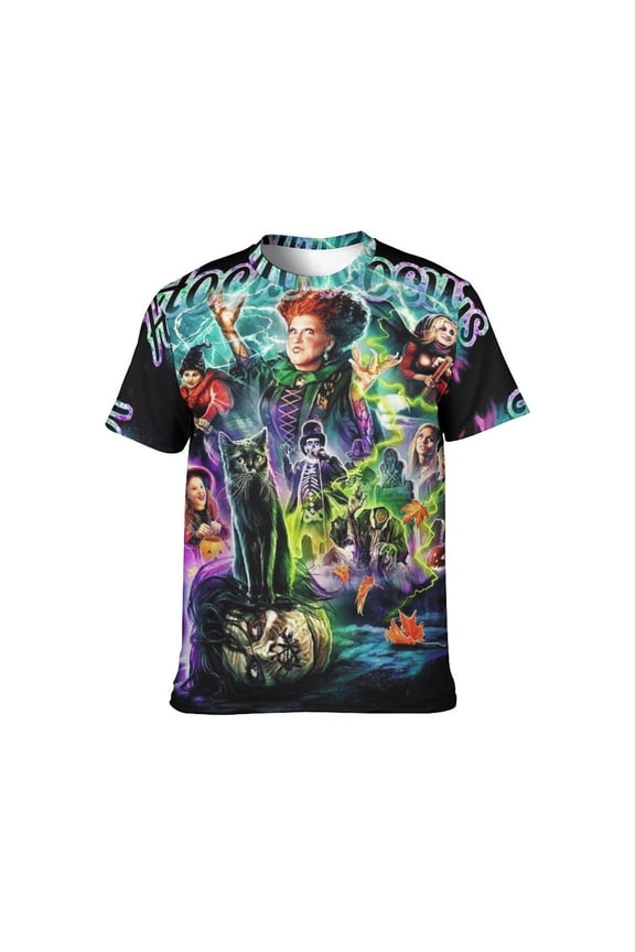 Hocus Pocus 3d Print Graphic T Shirt Short Sleeve Summer T-Shirt Novelty Casual Tee For Men Women Teen S