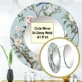 thumbnail image 3 of Designart "Bird in Minimalist Floral Setting I" Floral Rund Mirror For Wall Decor - Large Multi-Color Round Print Mirror - Round Cottage Mirror 23" x 23" Inch - Wall Mounted Round Large Mirror, 3 of 5