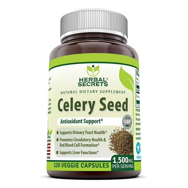 Herbal Secrets Celery Seed Extract 1500 mg Per Serving 120 Veggie
