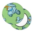 thumbnail image 2 of Honeii Motorcycle Riding Dinosaur Pattern Bar Stool Covers-Round Stools Seat Covers, Washable Stool Cushion Slipcover Elastic Bar Chair Covers-14 inch, 2 of 7