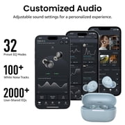 سماعات أذن لاسلكية صغيرة Tozo A1 بلوتوث 5.3 بوصة، تشغيل 7h/32h، 2 ميكروفون لمكالمات الذكاء الاصطناعي، خفيفة الوزن ومقاومة للماء، 32eq يتم التحكم فيها عن طريق التطبيق، صوت ستيريو باس غامر ممتاز، أزرق