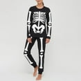 thumbnail image 5 of GYRATEDREAM Family Matching Halloween Pajamas Sets Long Sleeve Halloween Skeleton Print 2 Piece Pjs Funny Sleepwear Jammies for S(Mom) Black, 5 of 9
