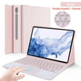 thumbnail image 1 of Keyboard Case for Samsung Galaxy Tab S7 FE S8 Plus Ultra Case Wireless Bluetooth Tablet Keyboard Cover Capa for Tab S6 Lite A8 Spanish Pink S7 FE 12.4 inch, 1 of 6