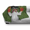 thumbnail image 3 of Pride Soft Flannel Fleece Throw Blanket, Funny Face Gay Dog Lying on Grass Peace Signs and Giant Sunglasses Humor Print, Cozy Plush for Indoor and Outdoor Use, 50" x 70", Multicolor, by Ambesonne, 3 of 6