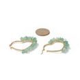thumbnail image 4 of 10 pair Natural Mixed Gemstone Chips Beaded Heart Hoop Earrings 304 Stainless Steel Jewelry for Women 45x48x10mm Pin: 0.6~1.5mm, 4 of 4