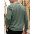 thumbnail image 4 of Timegard Long Sleeve Shirts for Men Collared Button V Neck Drop Shoulder Golf Shirts Fall Casual Loose Fitting Muscle Tee(Green,XL), 4 of 5