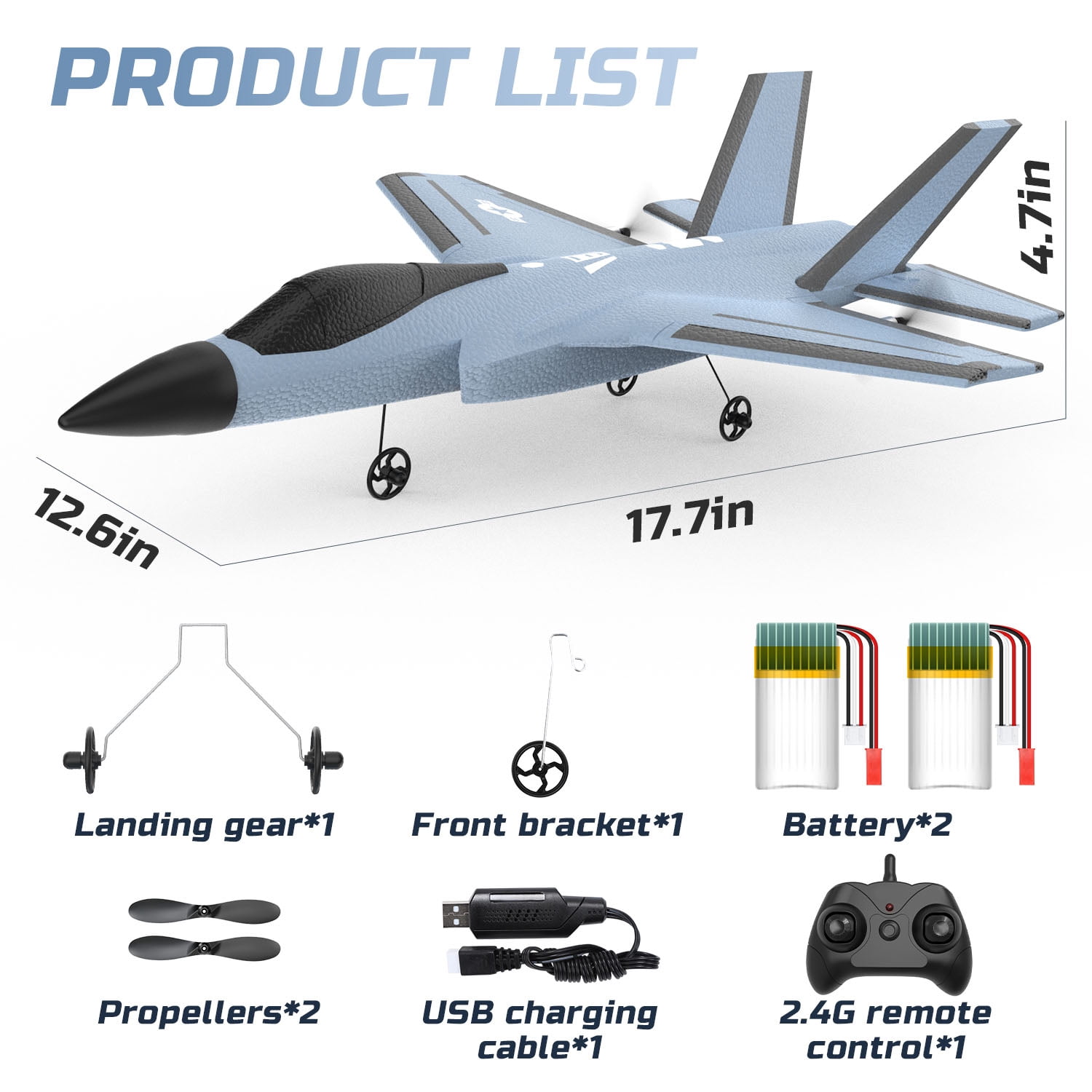 JoyStone F35 Foam RC Airplane for Beginner, 2 Channels 2.4 GHz RC Plane Toy, Easy to Fly RC Glider for Kids Boys Girls Adults