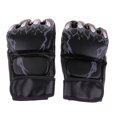 thumbnail image 2 of Guantes de boxeo de medio MMA Sparring Grappling Fight Punch Ultimate s Negro1 Cola Mitad dedo guantes de boxeo, 2 of 8