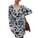 thumbnail image 1 of Paquete de mujer Vestido de suéter de cadera Manga larga Cuello en V Sin espalda Elegante Primavera Otoño Invierno Vestido para fiesta Trabajo Ocio Gris XL, 1 of 6