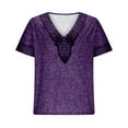thumbnail image 4 of DDAPJ pyju Mens Distressed T-Shirt Loose Fit Deep V Neck Short Sleeve Tees Retro Viking Tops Liquidación Purple M, 4 of 7