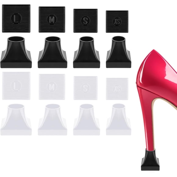 Woeilo 8 Pairs High Heel Protectors, 4 Sizes Heel Covers for High Heel Shoes Non-Slip Heel Protectors for Grass Shoe Heel Repair Replacement Tip Caps for Wedding Grass Gravel Outdoor Eve