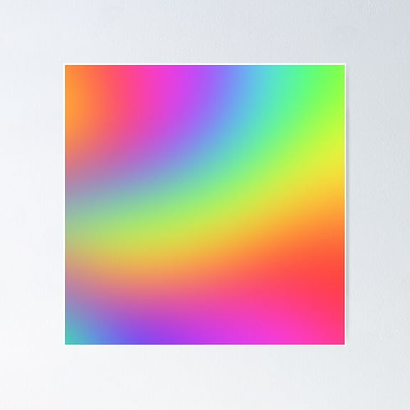 Soft Colorful Rainbow Gradient Swoosh Poster- Unframed Poster | Wall Art | Perfect For Home Decor & Gifts, 8x12
