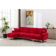 thumbnail image 3 of Morden Sectional Sofa with Removeable Chaise,L Shaped Sofa with Metal Legs, 4 Seater Modern Sofa Couch Set for Living Room Apartment,Red, 3 of 7