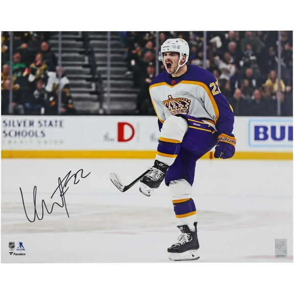 Kevin Fiala Los Angeles Kings Autographed 16" x 20" Reverse Retro Jersey Celebrating Photograph - Fanatics Authentic Certified