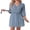 01-C-Light Blue, variant on Women's Waffle Knit Robe 3/4 Sleeve V Neck Knee Length Wrap with Adjustable Waist Belt Light Blue L