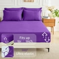 thumbnail image 6 of 7 Pieces Queen Comforter Set, Soft Bed in a Bag Queen Size, All Season Bedding Set with Comforter, Flat Sheet, Fitted Sheet, Pillowcases & Shams, Purple, 6 of 14