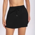 thumbnail image 7 of Women's Skort Shorts Sports Casual Drawstring Elastic Waist Workout Running Mini Skirts with Pockets (S, Black), 7 of 7