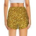 thumbnail image 2 of Lsque Gold Glitter Printed Women's Running Shorts with Liner Pockets,Elastic Quick Dry Workout Athletic Gym Yoga Shorts,Womens High Waist Shorts-Medium, 2 of 9