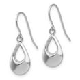 thumbnail image 2 of Finest Gold 14K White Gold Teardrop Hollow Dangle Earrings, 2 of 4