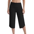 thumbnail image 5 of Womens Long Shorts Quick Dry Stretch Yoga Capris Sweatshort High Waist Workout Gym Shorts with Pockets (L, Black), 5 of 6