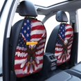 thumbnail image 3 of Pofeuu USA Eagle with Spread Wings Print 2 Pack PU Leather Kick Mat Back Seat Protector, Universal Car Seat Back Organizer, Waterproof Backseat Protector For Most Car, 3 of 8