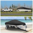 thumbnail image 2 of Unique Bargains 20-22ft 600D Fabric Waterproof Trailable Boat Cover V-Hull Black 700 x 280cm, 2 of 4
