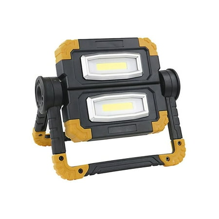 

2x10W Led Floodlight Rechargeable Foldable Spotlight Construction Site Work Light Portable LED Battery for Camping Construction Site Emergency (Yellow)