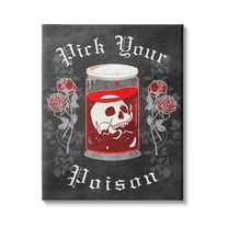 Stupell Industries Pick Your Poison Skull Holiday Painting Gallery Wrapped Canvas Print Wall Art, 36 x 48