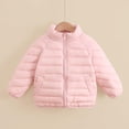 thumbnail image 6 of YUANxueke Puffer Jacket for Girls Long Sleeve Full Zip Quilted Coat Lightweight Stand Collar Warm Tops,Pink,7-8Years, 6 of 7