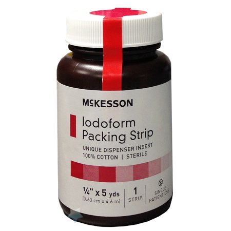 McKesson Cotton Iodoform Wound Packing Strip 61-59145 1/4 Inch x 5 Yard, Case of (Best Gauze For Packing Wounds)