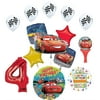 Cars Lightning McQueen 4th Birthday Party Supplies Sing A Tune Balloon Bouquet Decorations