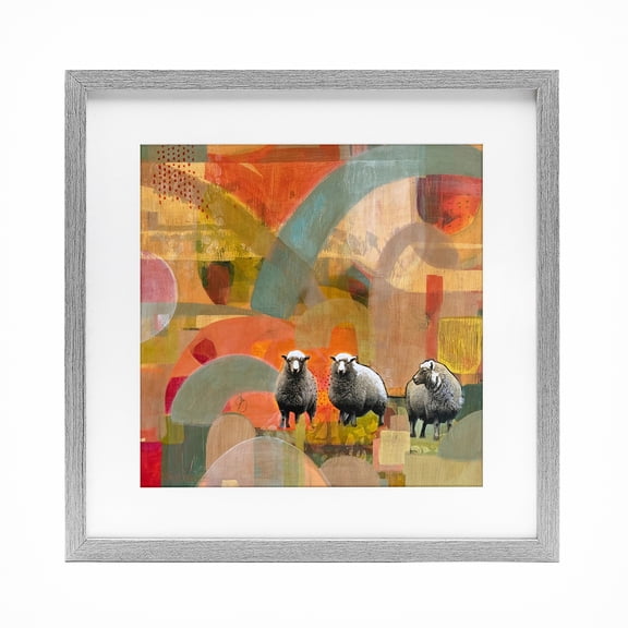 Stupell Industries Bohemian Counting In My Sheep Gray Framed Print Under Glass, 13 x 13, by Dianna Fritzler
