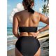 thumbnail image 4 of Traje de baño de verano para mujer, de color liso, con cojín en el pecho y sin soporte de acero, sin espalda, con tirantes, de nailon., 4 of 9