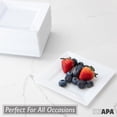 thumbnail image 4 of Ilyapa 50 White Square Disposable Plates - 4.5"Inch, Plastic Disposable Mini Square White Plates, for Appetizers, Dessert, & Tasting, 4 of 5