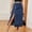 🔥 Blue, variant on USSUMA Womens Denim Utility Pocket Midi Skirt Elastic Waist Pull-On Mid-Calf A-Line With Functional Pockets For Everyday Casual Wear Travel And Weekend Outings