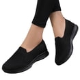thumbnail image 1 of Zapatos Casuales para Mujeres Mocasines Tejidos Transpirables Madres (39) Negros, 1 of 9