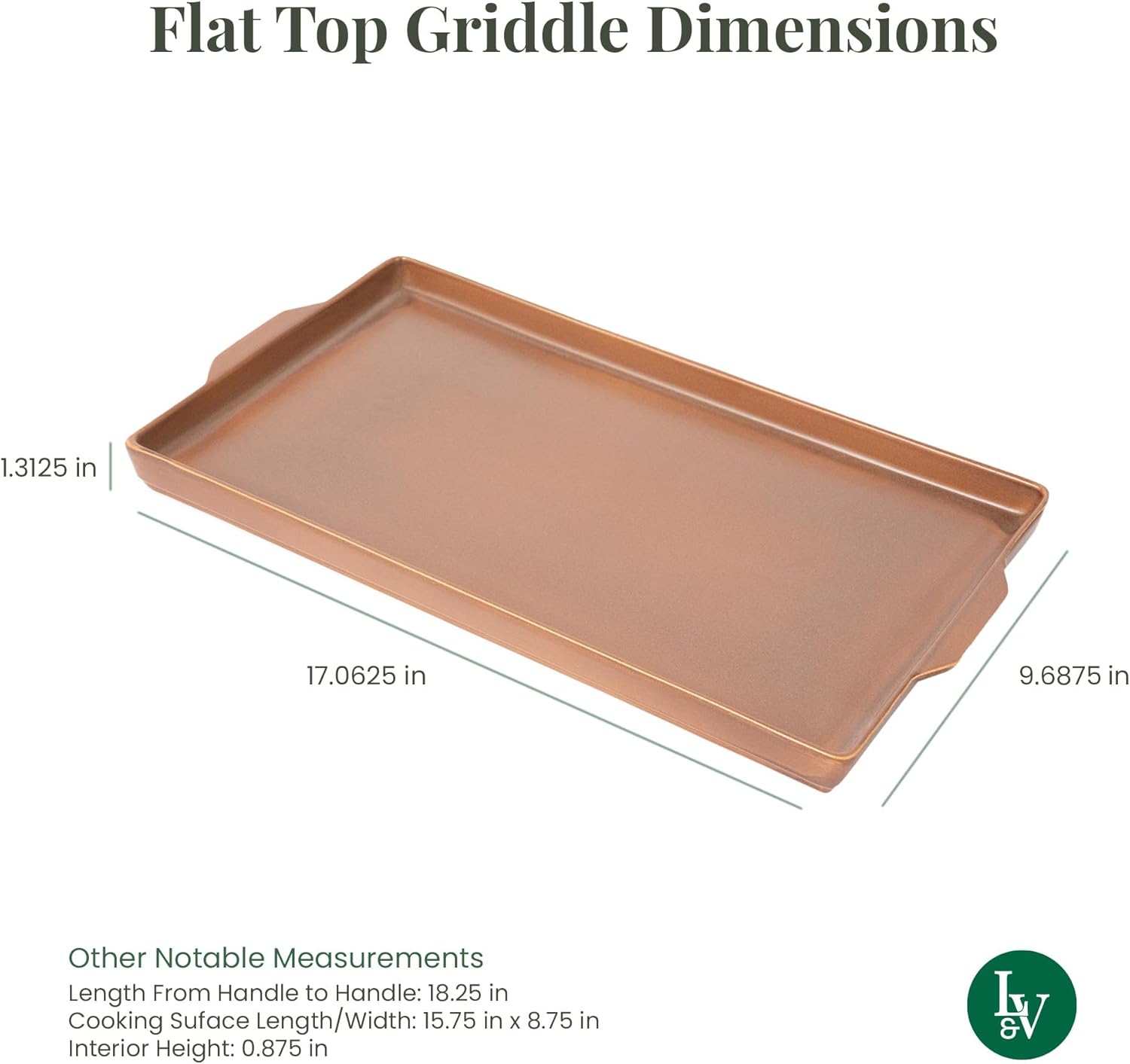 Griddle Grill Pan | 100% Ceramic Pan, Handmade, Non-Toxic, Eco-Friendly, Oven Safe 662F