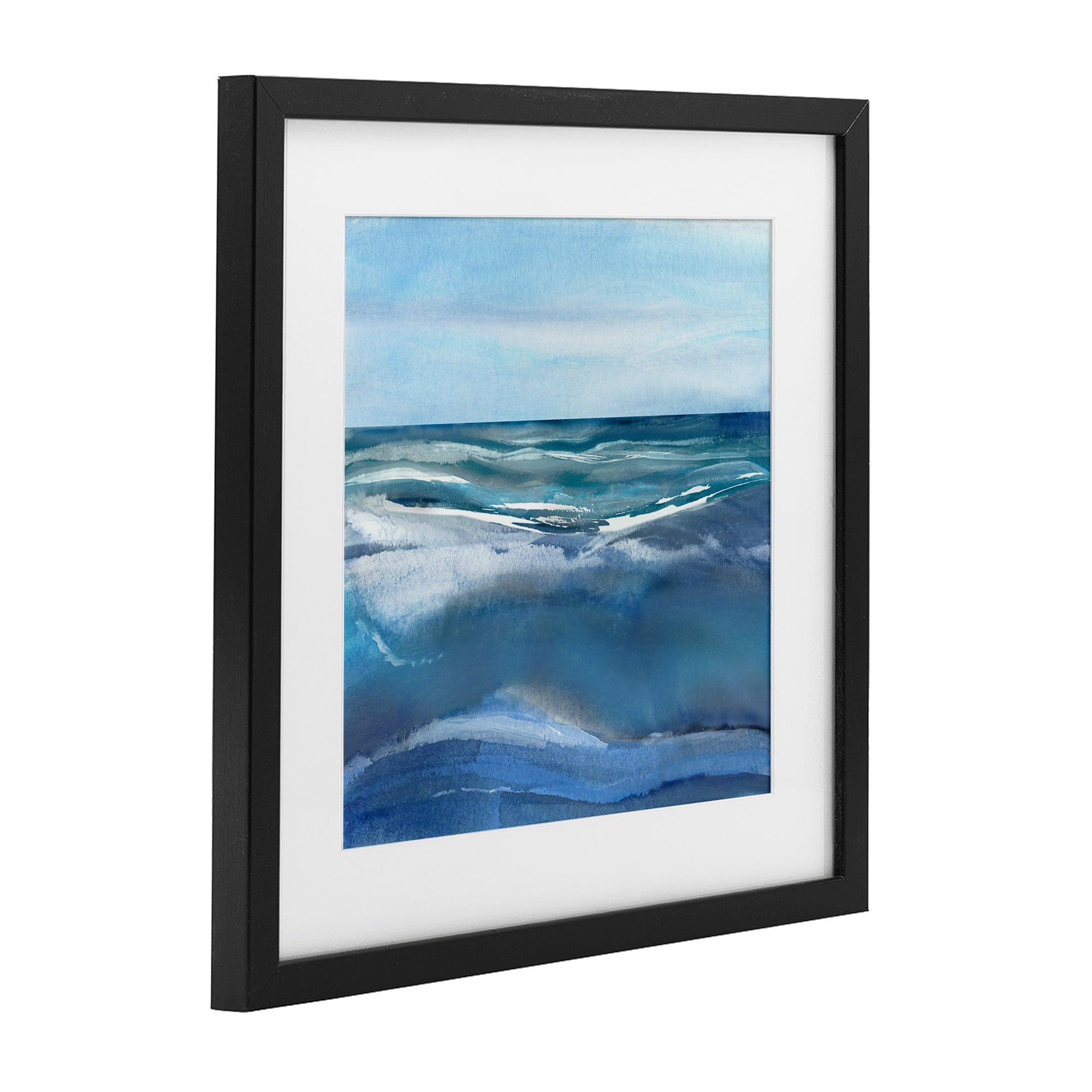 Stupell Industries Calm Seas under Soft Sky Black Framed Print Under Glass, design by Susan Jill