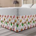 thumbnail image 1 of Summer Bed Skirt, Seasonal Colorful Pattern with Ice Cream Fruits Dots Strawberries and Little Hearts, Elastic Bedskirt Dust Ruffle Wrap Around for Bedding Decor, 4 Sizes, Multicolor, by Ambesonne, 1 of 2