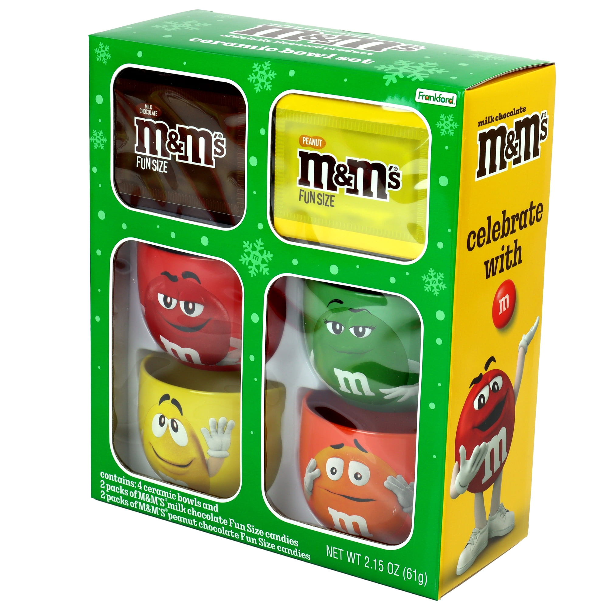 M&M's Ceramic Bowl Set 4個セット Frankford M&M's Holiday Ice Cream Bowl Gift Set, Seasonal