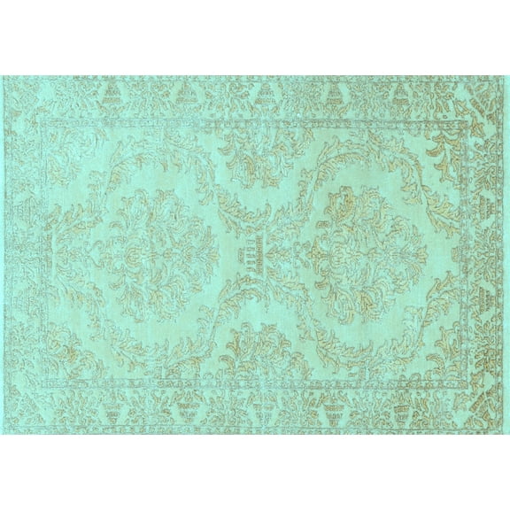 Ahgly Company Indoor Rectangle Persian Light Blue Traditional Area Rugs, 5' x 7'