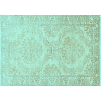 Ahgly Company Indoor Rectangle Persian Light Blue Traditional Area Rugs, 5' x 7'