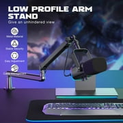 FIFINE BM88 Low Profile Microphone Boom Arm Stand, Heavy Duty Desk Mic Arm, 29in Adjustable Length with Cable Management, Mount & Adapter for Podcast, Streaming, Gaming