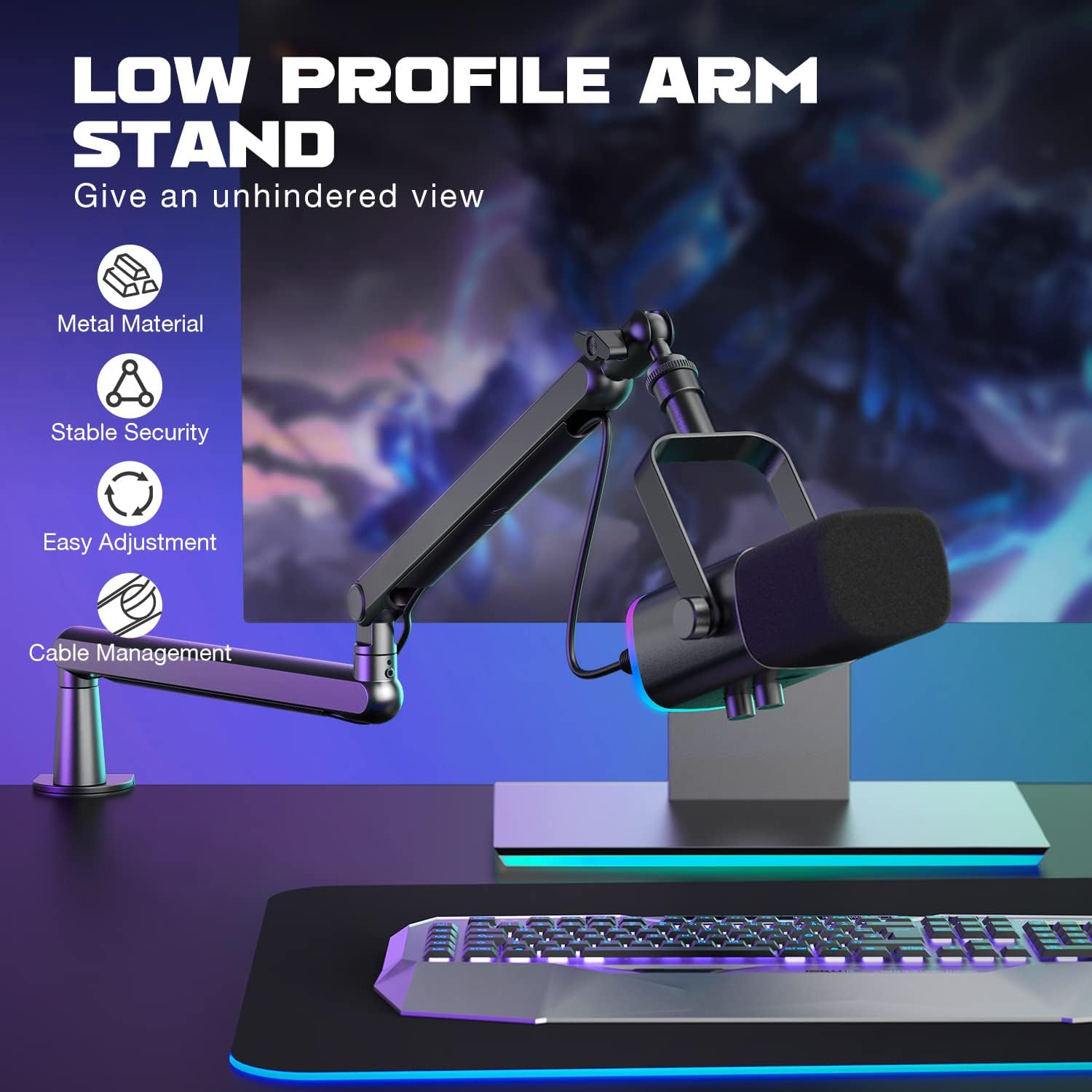 FIFINE BM88 Low Profile Microphone Boom Arm Stand photo 3