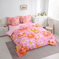 thumbnail image 3 of Feelyou Kawaii Skull Bedding Comforter Set 7pcs, Halloween Skeleton Queen Bedding Sets, Pink Farmhouse Flower Reversible Queen Sheet Sets, Super Cozy Room Decor, 3 of 7
