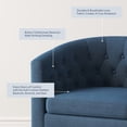 thumbnail image 3 of BELLEZE Elegant Tufted Barrel Accent Chair - Berlinda (Navy Blue), 3 of 7
