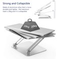 thumbnail image 4 of Laptop Stand, Ergonomic Aluminium Alloy Computer Riser Adjustable Height Portable Holder for Desk with Heat-Vent, Compatible for MacBook Pro/Air, Dell XPS, HP, Samsung Laptops Up to 17" Silver, 4 of 7