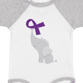 thumbnail image 4 of Inktastic Purple Awareness Ribbon Elephant Boys or Girls Baby Bodysuit, 4 of 5