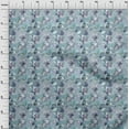 thumbnail image 3 of oneOone Cotton Poplin Twill Grayish Blue Fabric Flower Sewing Material Print Fabric By The Yard 56 Inch Wide-YFC, 3 of 4